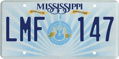 MS license plate LMF147