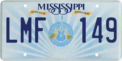 MS license plate LMF149