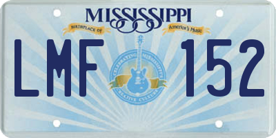 MS license plate LMF152