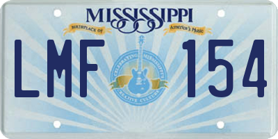 MS license plate LMF154