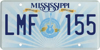 MS license plate LMF155
