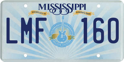 MS license plate LMF160