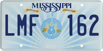 MS license plate LMF162