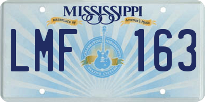 MS license plate LMF163
