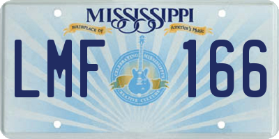 MS license plate LMF166