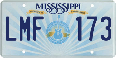 MS license plate LMF173