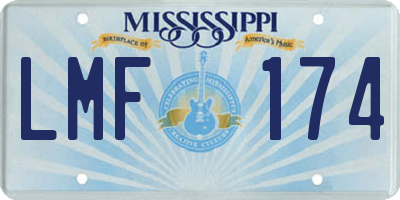 MS license plate LMF174
