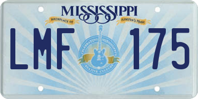 MS license plate LMF175