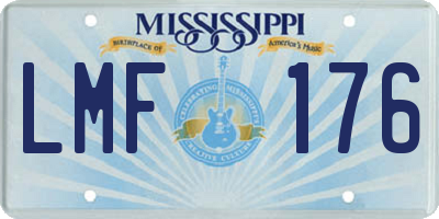 MS license plate LMF176