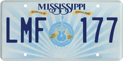 MS license plate LMF177