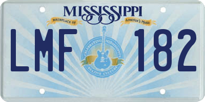 MS license plate LMF182