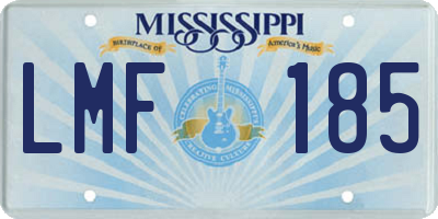MS license plate LMF185