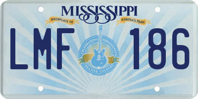 MS license plate LMF186