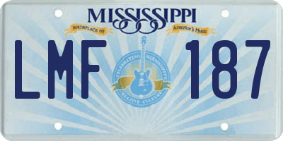 MS license plate LMF187