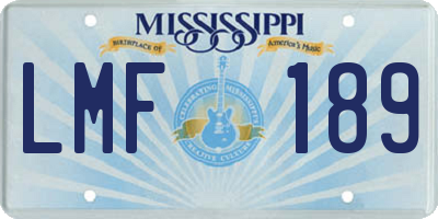 MS license plate LMF189