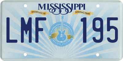 MS license plate LMF195