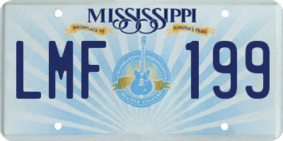 MS license plate LMF199
