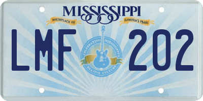 MS license plate LMF202