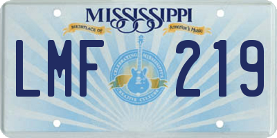 MS license plate LMF219