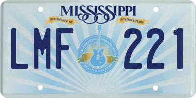 MS license plate LMF221