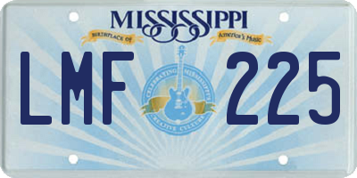 MS license plate LMF225