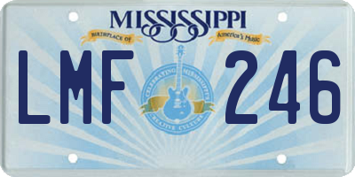 MS license plate LMF246