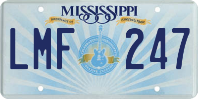 MS license plate LMF247
