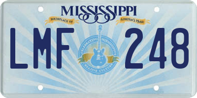 MS license plate LMF248