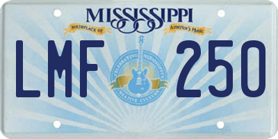 MS license plate LMF250