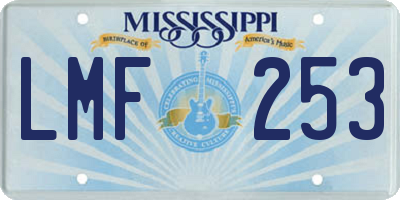 MS license plate LMF253