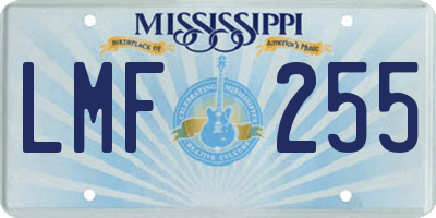 MS license plate LMF255