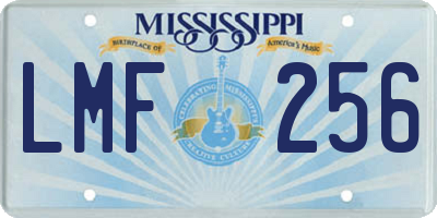 MS license plate LMF256