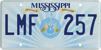 MS license plate LMF257