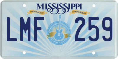 MS license plate LMF259