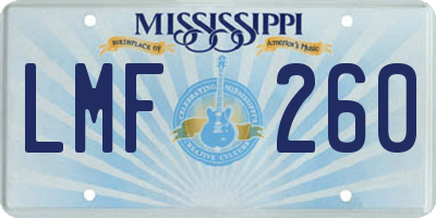 MS license plate LMF260