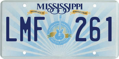 MS license plate LMF261