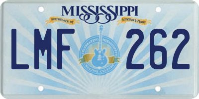 MS license plate LMF262
