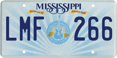 MS license plate LMF266