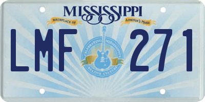 MS license plate LMF271
