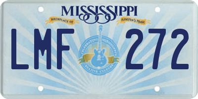MS license plate LMF272