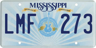 MS license plate LMF273
