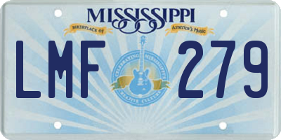 MS license plate LMF279