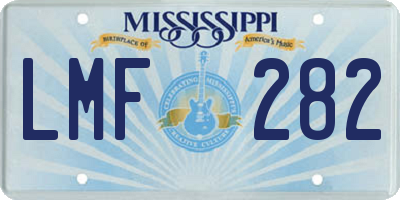 MS license plate LMF282