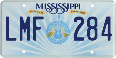 MS license plate LMF284