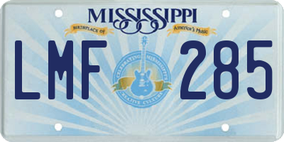 MS license plate LMF285