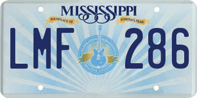 MS license plate LMF286