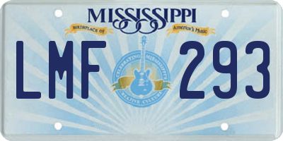 MS license plate LMF293