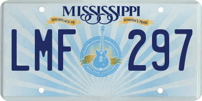 MS license plate LMF297