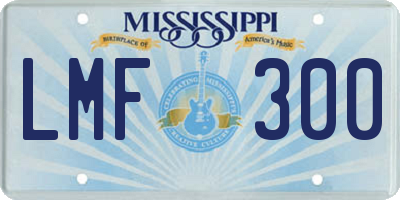 MS license plate LMF300