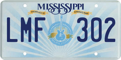 MS license plate LMF302